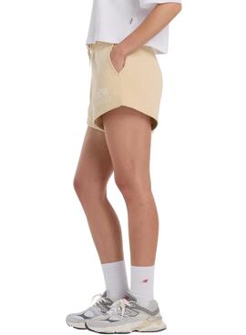 Shorts New Balance Fleece camel pour femme