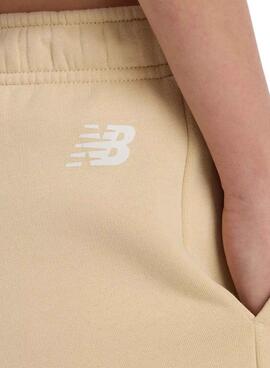 Shorts New Balance Fleece camel pour femme