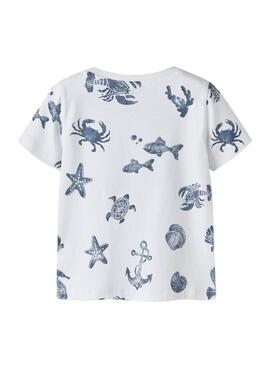 T-shirt Name It Fille imprimée blanc pour enfant.