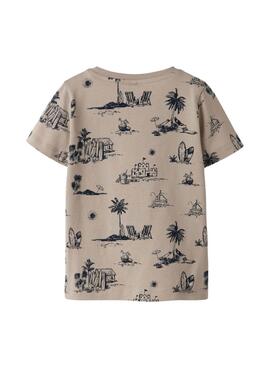 T-shirt Name It Fille en couleur tanné pour enfant