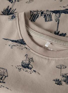 T-shirt Name It Fille en couleur tanné pour enfant