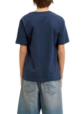 T-shirt Jack and Jones Perry bleu marine pour enfant
