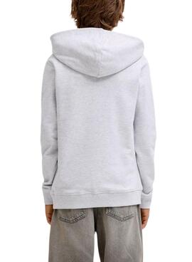 Sweat à capuche Jack and Jones Rain gris pour enfant