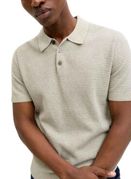 Polo en punto Jack and Jones Bluriley verde pour homme