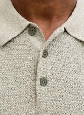 Polo en punto Jack and Jones Bluriley verde pour homme