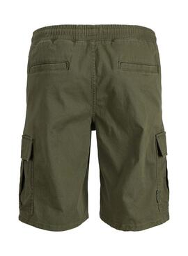 Bermudas Jack and Jones Cole cargo vert pour homme