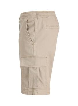 Bermudas Jack and Jones Cole cargo beige pour homme