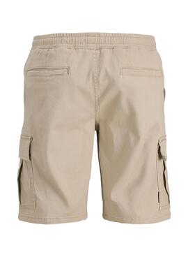 Bermudas Jack and Jones Cole cargo beige pour homme