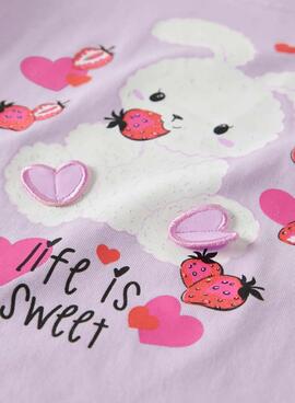 T-shirt Name It Deppa mauve pour fille