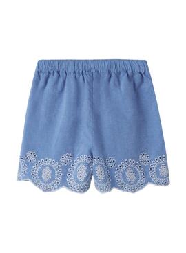 Shorts Nom It Ferma Mini brodé anglais bleu pour fille