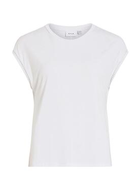 T-shirt Vila en modal blanco pour femme.