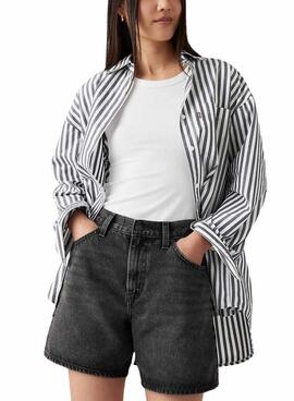 Bermuda Levis High Baggy noir pour femme.