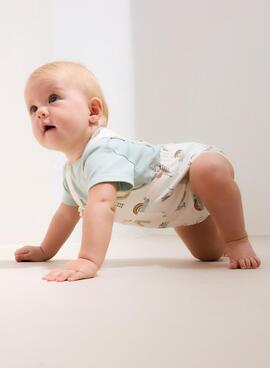 Débardeur court imprimé parcs ivoire pour bébé