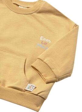 Sweat à capuche Mayoral ballons moutarde pour bébé