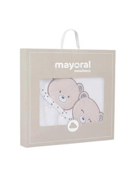 Peignoir de bain Mayoral avec capuche ours blanc pour bébé