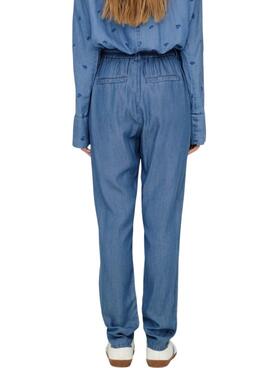 Pantalon Only Poptrash Charis bleu pour femme.