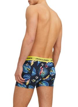 Pack Boxers Jack and Jones Flower Bird pour homme