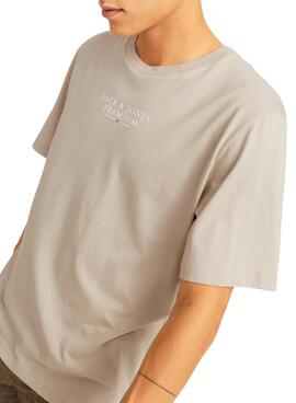 T-shirt Jack and Jones Bluarchie gris pour homme.