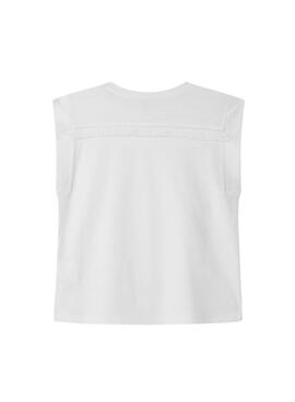 T-shirt Pepe Jeans Gelu blanc pour fille.