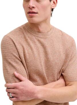 T-shirt Jack and Jones Bluriley corail pour homme