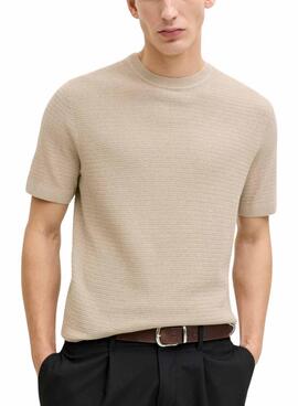 T-shirt Jack and Jones Bluriley beige pour homme