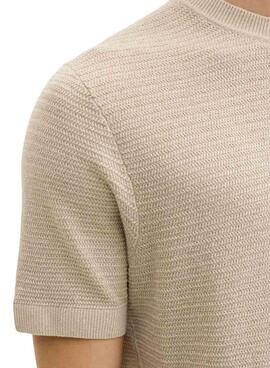 T-shirt Jack and Jones Bluriley beige pour homme