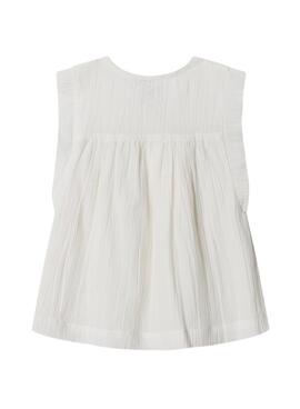 Blouse Pepe Jeans Hetty blanc pour fille
