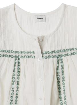 Blouse Pepe Jeans Hetty blanc pour fille