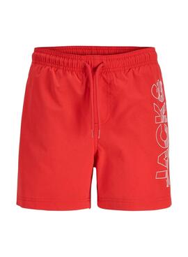 Maillot de bain Jack and Jones Maui rouge pour enfant