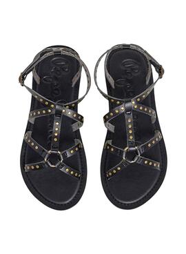 Sandalette Pepe Jeans Rio Studs noir pour femme