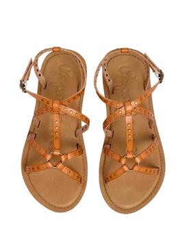 Sandalette Pepe Jeans Rio Studs marron pour femme