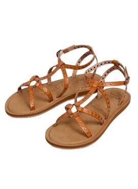 Sandalette Pepe Jeans Rio Studs marron pour femme