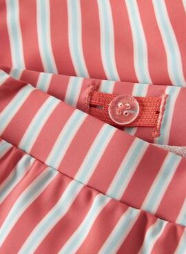 Maillot de bain Name It Zigurt rayures corail pour garçon