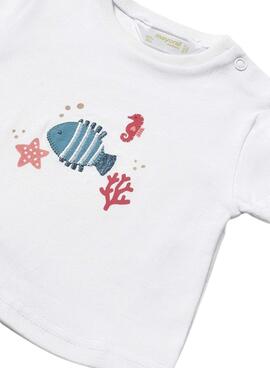 Ensemble Mayoral pois blanc et corail avec bonnet pour bébé