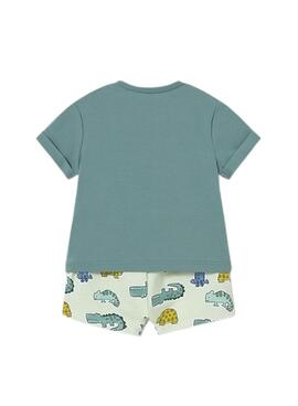 Ensemble Mayoral grenouille verte et bermuda animaux pour bébé.