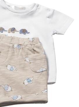 Ensemble Mayoral deux tenues éléphants bleu et beige pour bébé