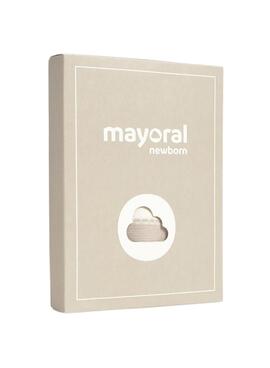 Grenouillère de bébé en point majeur bicolore crème et beige