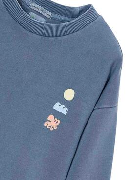 Sweat à capuche Mayoral bleu moyen à motif imprimé dans le dos pour garçon
