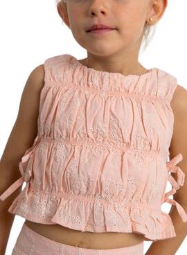 Ensemble de mairesse brodé rose pour fille