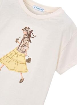T-shirt Mayoral Girl beige pour fille