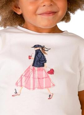 T-shirt Mayoral Girl blanc pour fille.