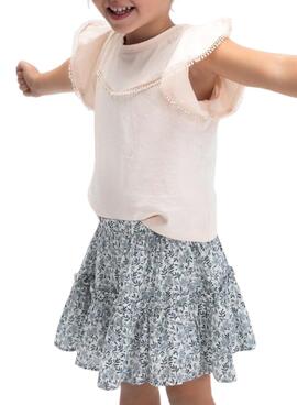 T-shirt Mayoral encaje rosa para niña