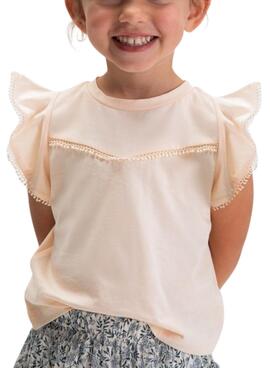 T-shirt Mayoral encaje rosa para niña