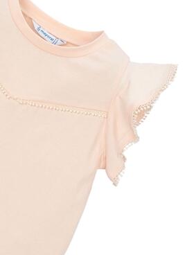 T-shirt Mayoral encaje rosa para niña