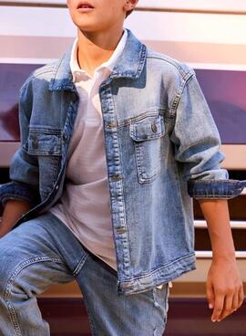 Veste en jean Mayoral denim bleue pour garçon.