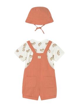 Ensemble avec salopette Mayoral Caméléon orange pour garçon