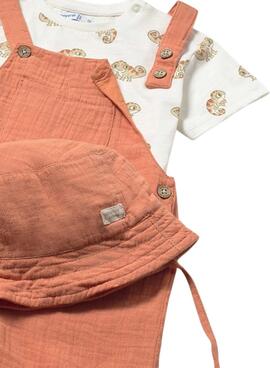 Ensemble avec salopette Mayoral Caméléon orange pour garçon