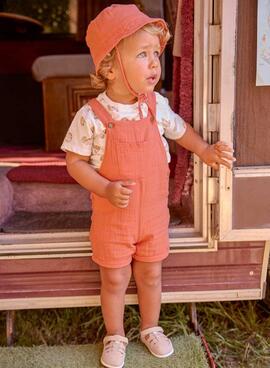 Ensemble avec salopette Mayoral Caméléon orange pour garçon