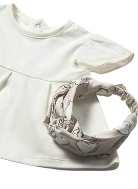 Ensemble de trois pièces Mayoral ours crème pour nouveau-né.