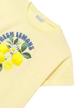 T-shirt Mayoral Fresh Lemons jaune pour fille